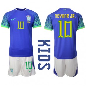 Brazil Neymar Jr #10 Gostujuci Dres za Dječji SP 2022 Kratak Rukavima (+ kratke hlače)